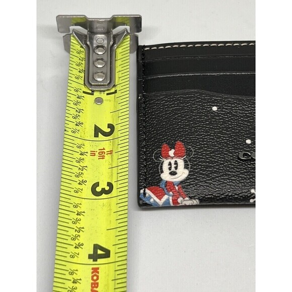 Coach CN032 Disney X Coach Slim ID Card Case With Holiday Print Black Multi NWT - Picture 9 of 9